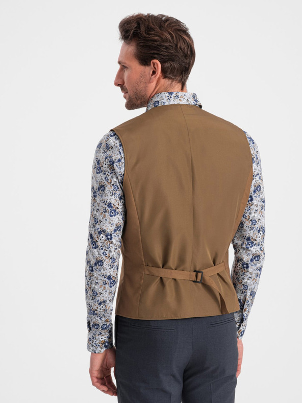 Ombre Clothing Barna férfi öltöny mellény Ombre Clothing