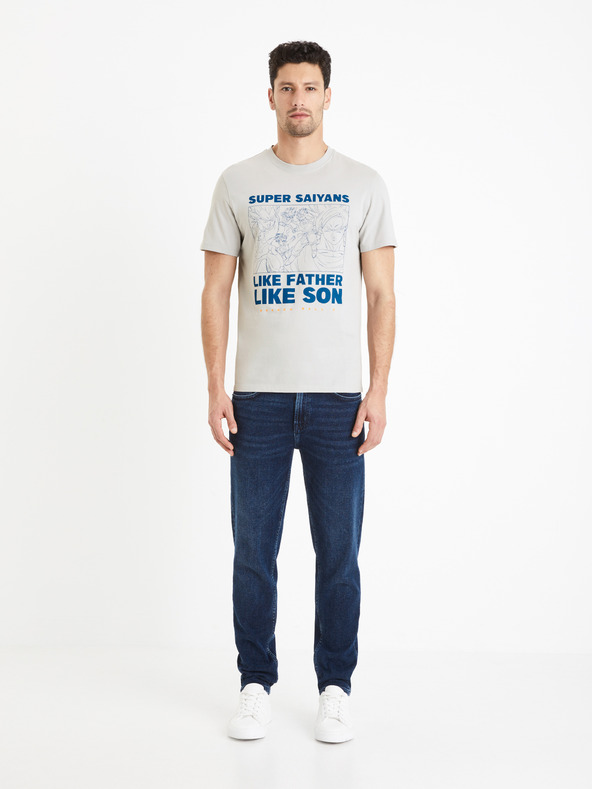 Celio Celio Dragon Ball Z világos szürke férfi póló Celio Dragon Ball Z póló