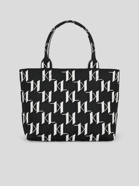 Karl Lagerfeld Fehér és fekete női mintás KARL LAGERFELD Monogram Knit kézitáska fehér és fekete színben
