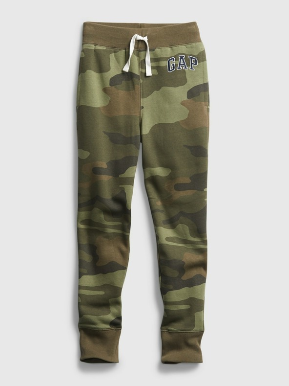 GAP Gyerek fleece sportnadrág logóval army GAP