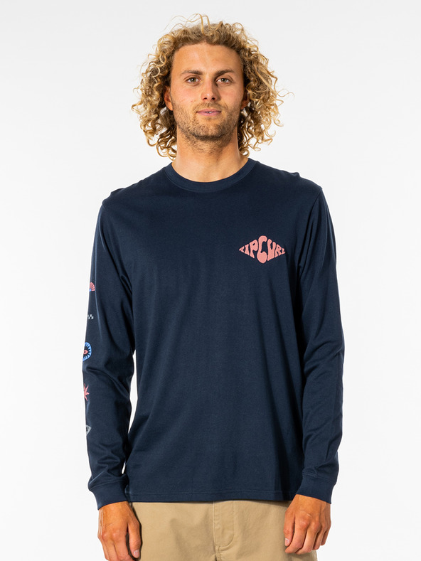 Rip Curl Sötétkék Férfi nyomtatott póló Rip Curl