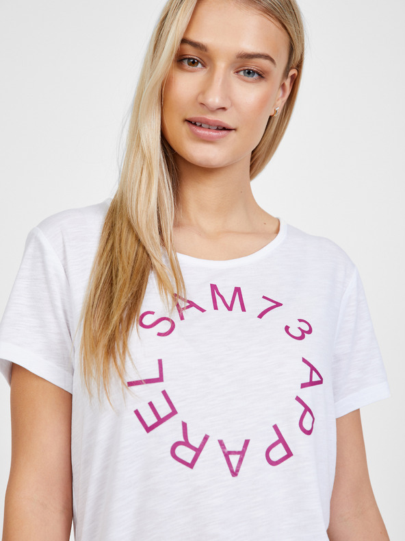 Sam 73 Fehér női nyomtatott póló SAM 73 Arias