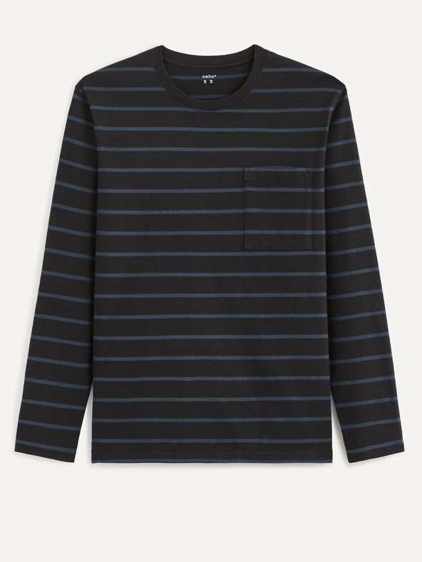 Celio Kék-fekete férfi csíkos póló Celio