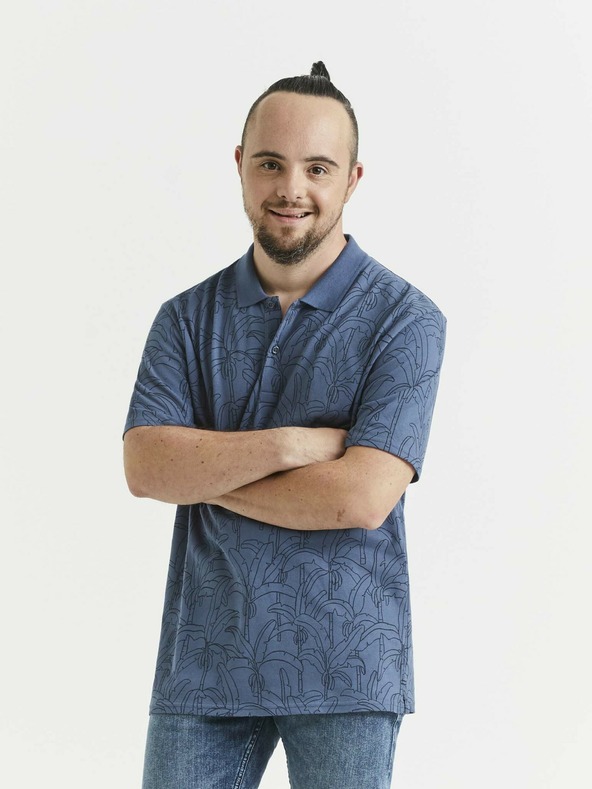 Celio Kék férfi mintás póló póló Celio