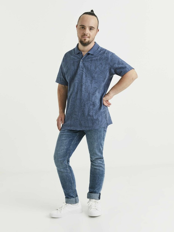 Celio Kék férfi mintás póló póló Celio