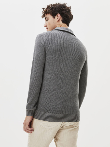 Celio Szürke férfi pulóver állógallérral Celio Penolta