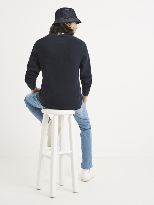 Celio Sötétkék alap pulóver Celio Tepic