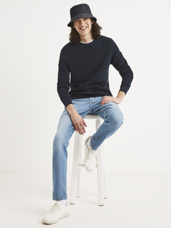 Celio Sötétkék alap pulóver Celio Tepic