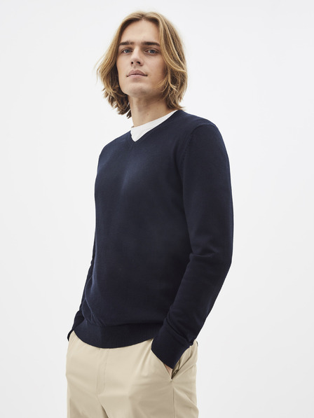 Celio Sötétkék gyapjú pulóver Celio Semeriv