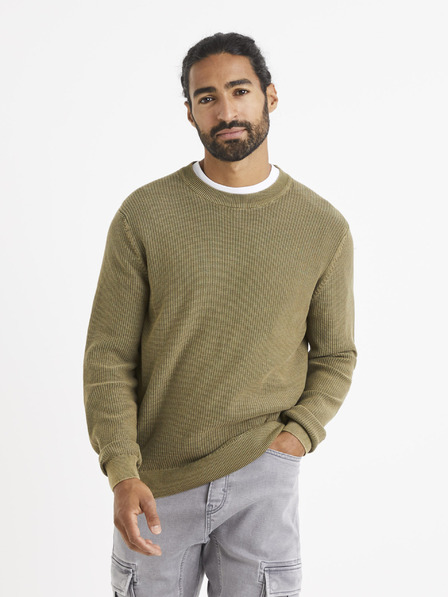 Celio Khaki színű alap pulóver Celio Vecold