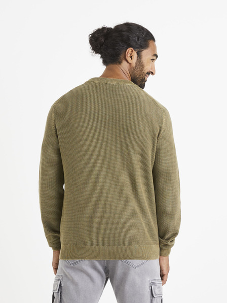 Celio Khaki színű alap pulóver Celio Vecold