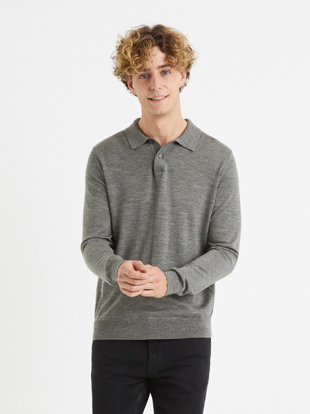Celio Celio Veitalian szürke gyapjú pulóver