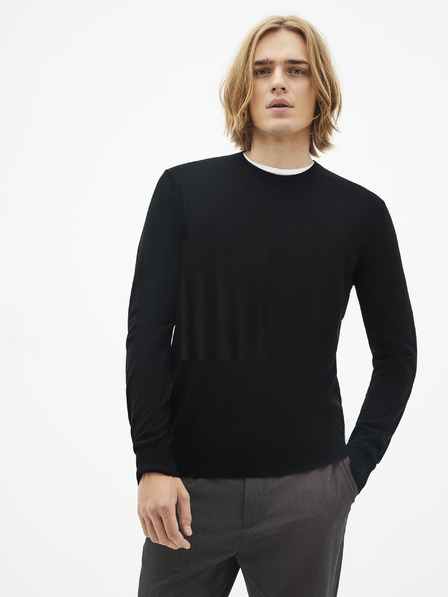 Celio Fekete férfi gyapjúpulóver Celio