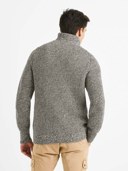 Celio Férfi fehér és szürke szürke szürke pulóver Celio Veviking