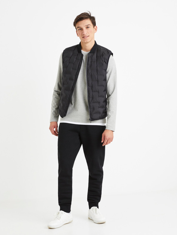 Celio Világosszürke férfi pulóver díszes szegéllyel Celio Velayer