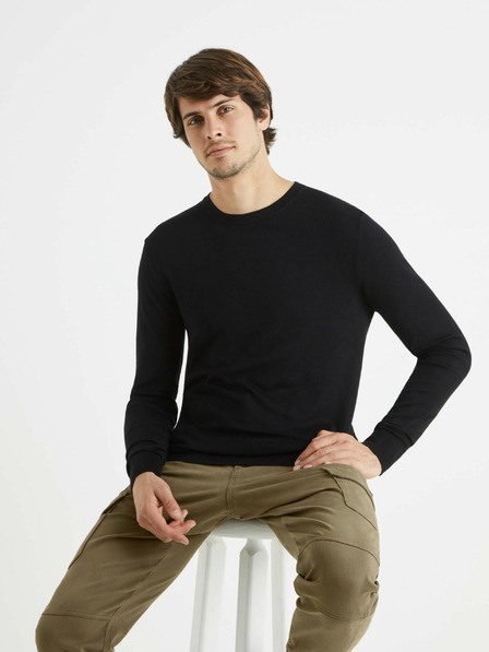 Celio Férfi fekete pulóver Celio Befirstv Férfi pulóver Celio Befirstv