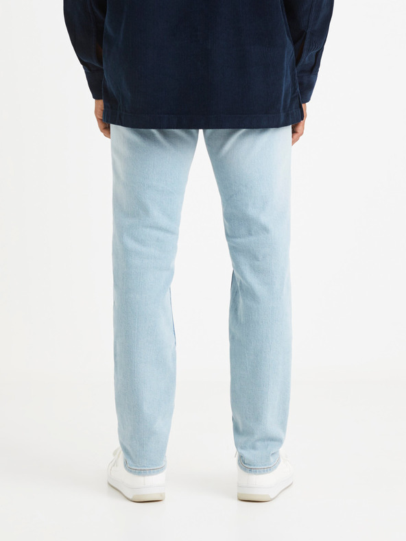 Celio Világoskék férfi egyenes szabású, szakadt hatású farmernadrág Celio Vomarble