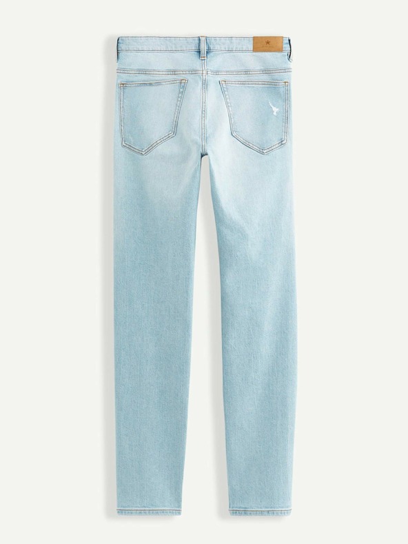 Celio Világoskék férfi egyenes szabású, szakadt hatású farmernadrág Celio Vomarble