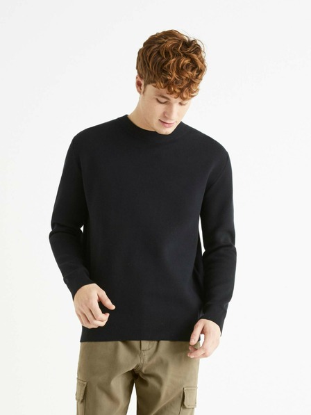 Celio Fekete férfi alap pulóver Celio Beclo