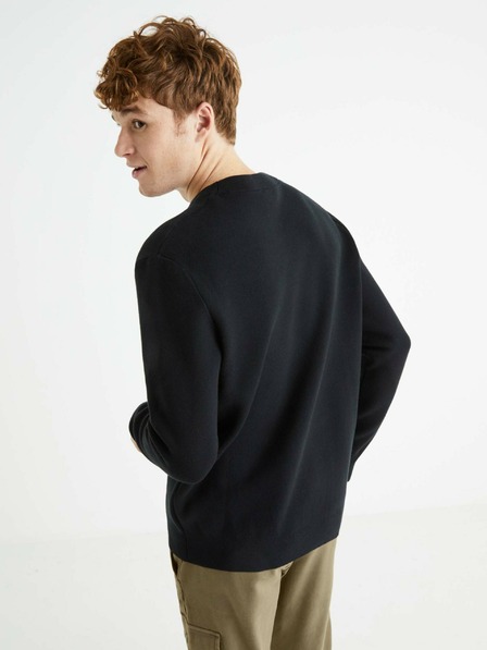 Celio Fekete férfi alap pulóver Celio Beclo