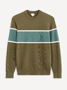 Celio Khaki színű férfi csíkos pulóver Celio
