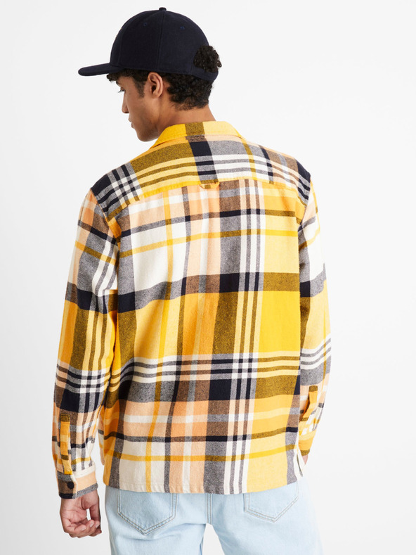 Celio Szürke és sárga férfi kockás póló dzseki Celio Berkeley University