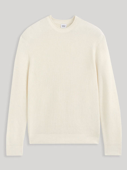 Celio Krémszínű férfi Celio Cewaffle pulóver