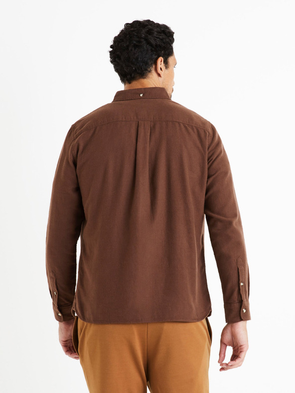Celio Barna férfi flanel ing Celio Caoflacko