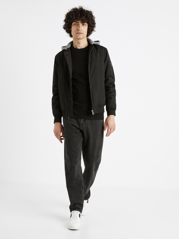 Celio Fekete férfi kapucnis bomber Celio Cujameshoo