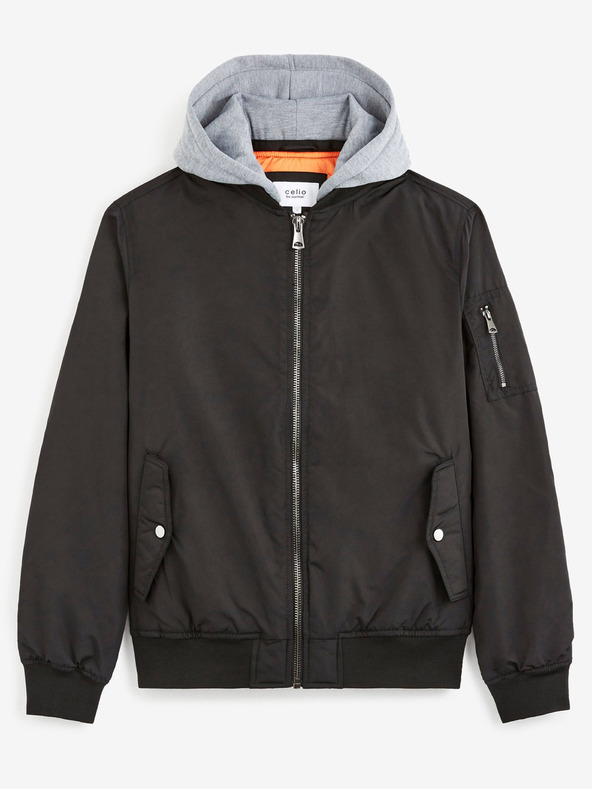Celio Fekete férfi kapucnis bomber Celio Cujameshoo