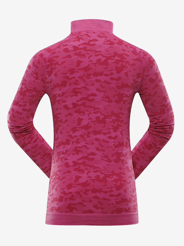 ALPINE PRO Sötét rózsaszínű, mintás női funkcionális póló ALPINE PRO Lubino