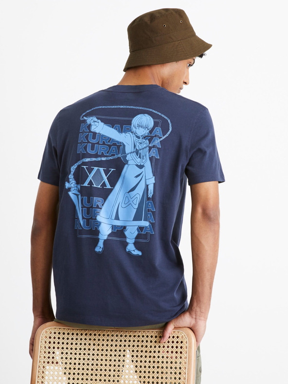 Celio Sötétkék férfi Celio Hunter & Hunter nyomtatott póló