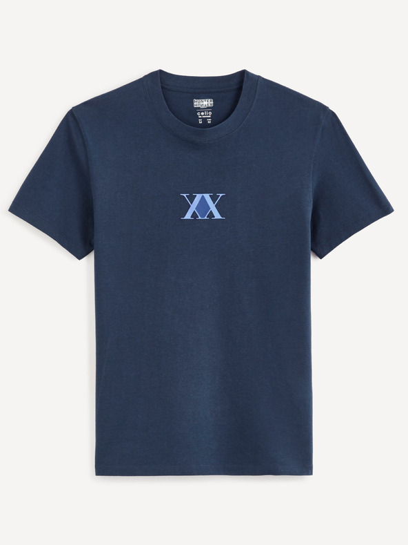 Celio Sötétkék férfi Celio Hunter & Hunter nyomtatott póló