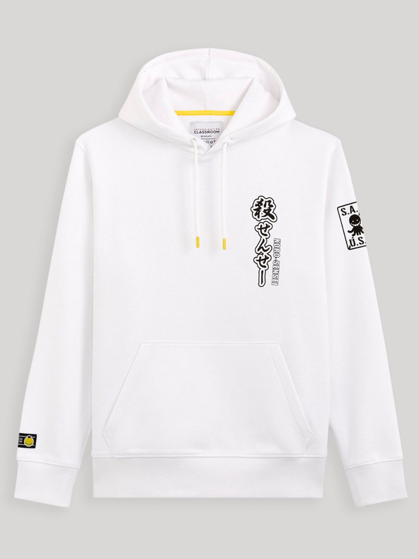 Celio Fehér Férfi Sweatshirt Nyomtatott hátul Celio Assassination Classroom