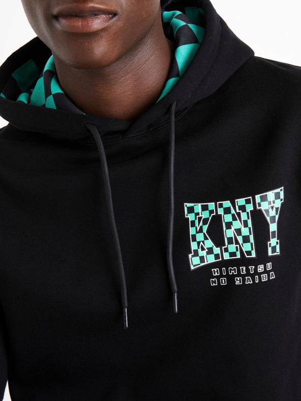 Celio Fekete Férfi nyomtatott pulóver Celio Démonölő