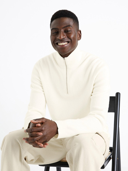 Celio Celio Cebubblek krémes pulóver