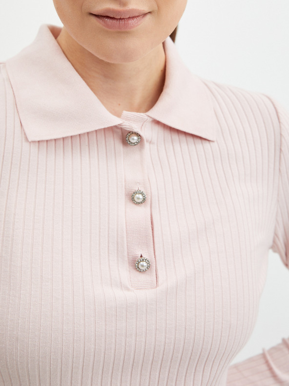 Orsay ORSAY barackszínű bordázott női pólóing