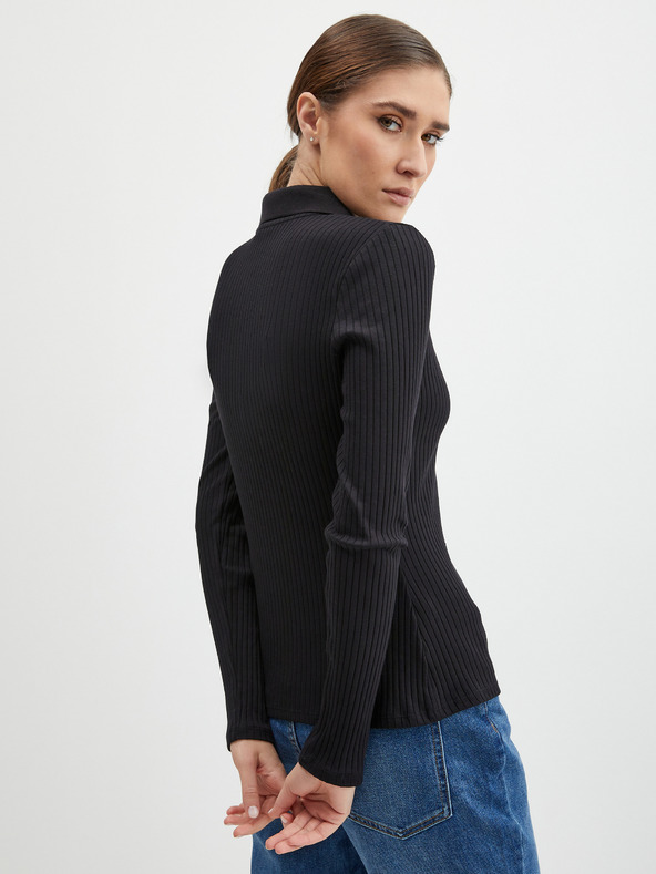 Orsay ORSAY fekete bordázott női pólóing