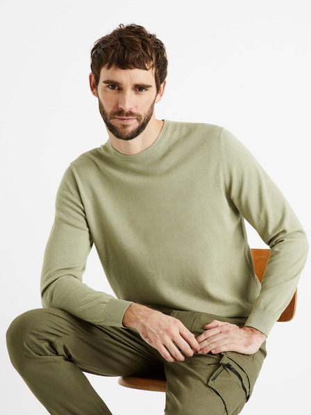 Celio Világoszöld férfi alap pulóver Celio Decoton