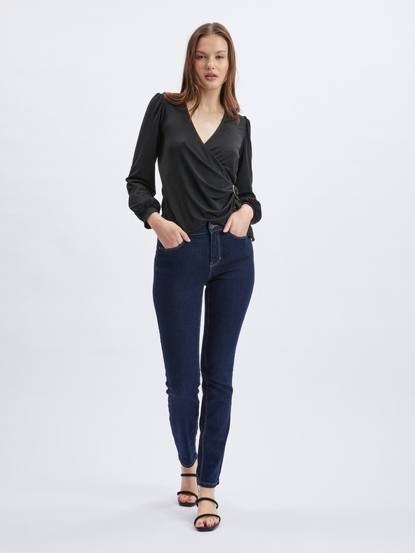 Orsay ORSAY fekete átkötős női blúz