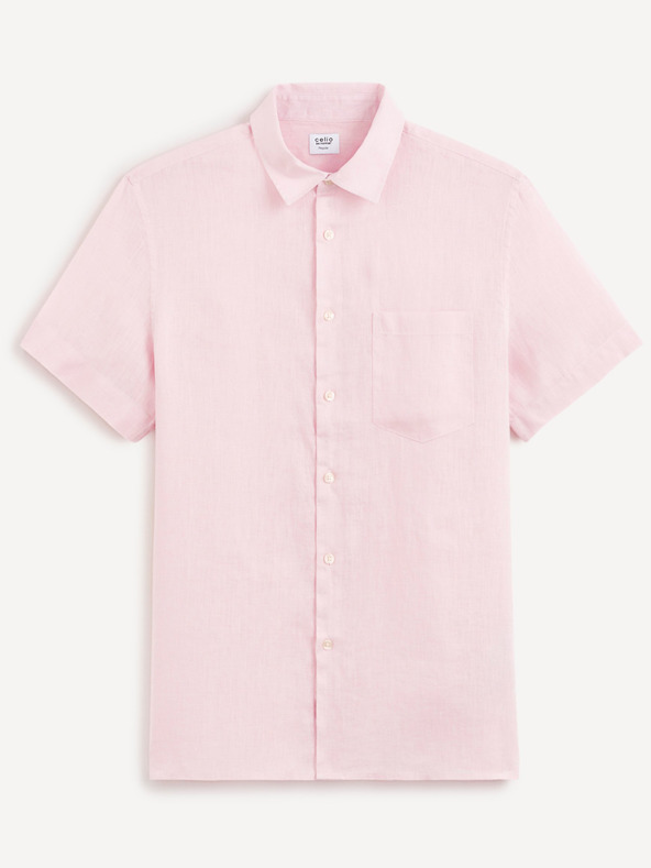 Celio Világos rózsaszínű férfi vászon ing Celio Damarlin