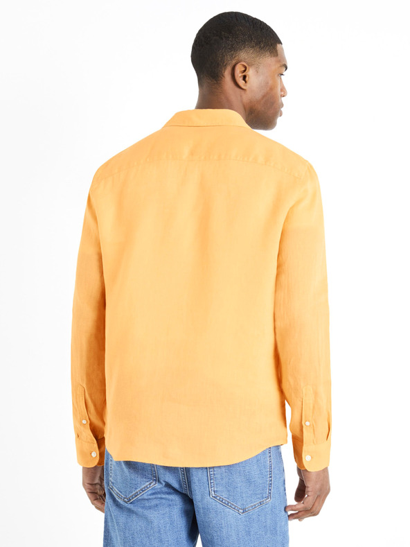 Celio Narancssárga férfi vászon ing Celio Daflix