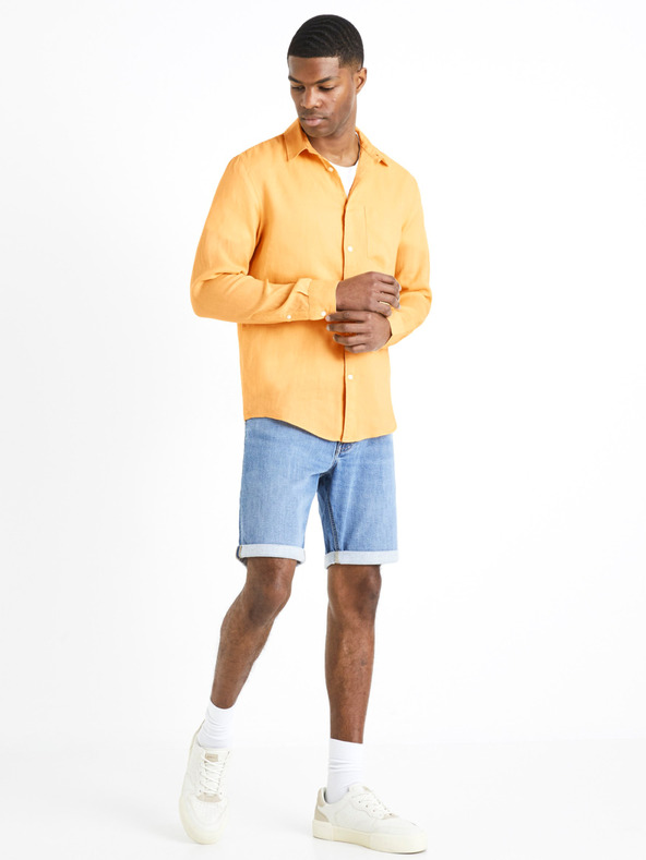 Celio Narancssárga férfi vászon ing Celio Daflix