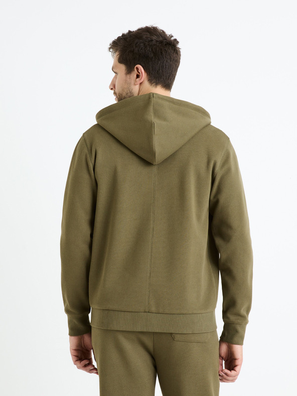 Celio Khaki színű férfi kapucnis Celio Fepiquet kapucnis pulóver