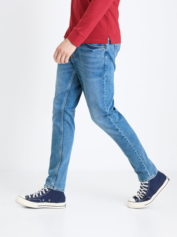 Celio Világoskék férfi slim fit farmer Celio Foactive