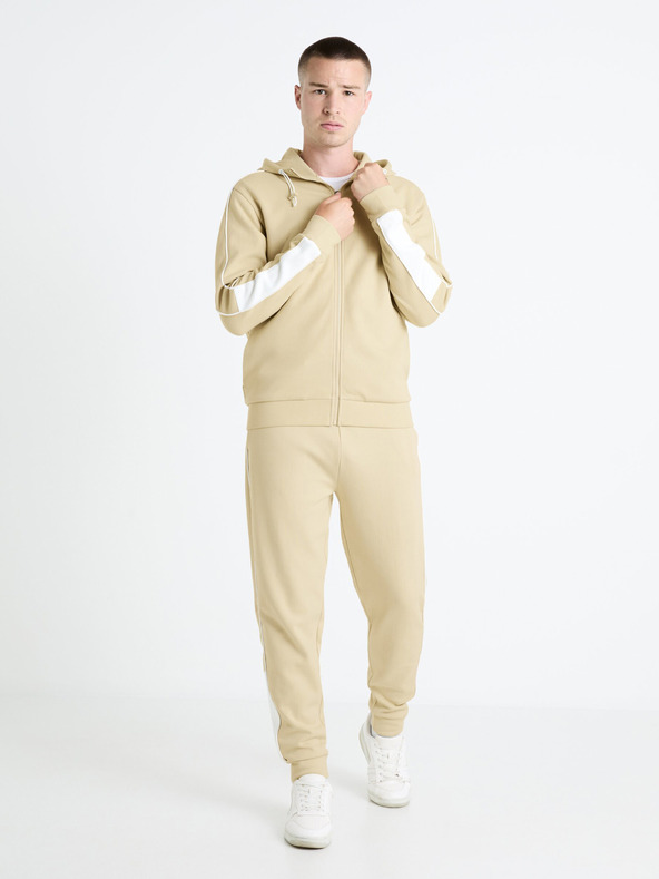 Celio Bézs férfi kapucnis pulóver Celio Fefada