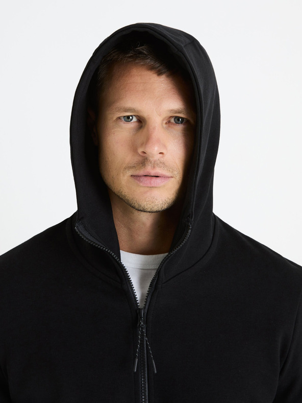 Celio Fekete férfi kapucnis pulóver Celio Fenewyoke