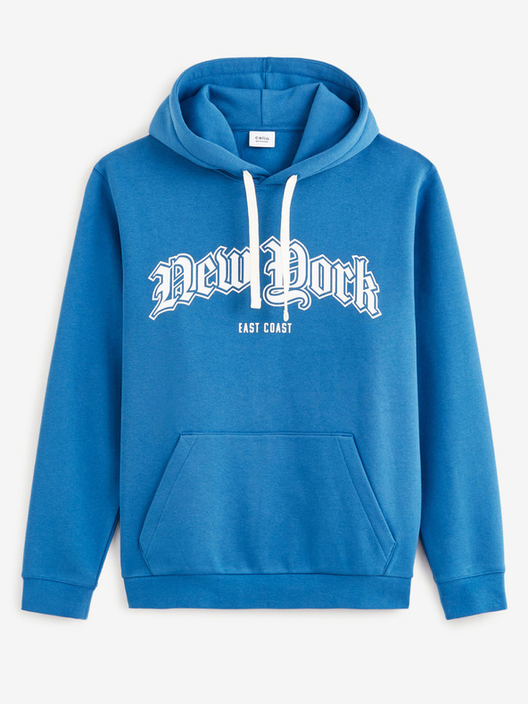 Celio Kék férfi kapucnis pulóver Celio Fecago