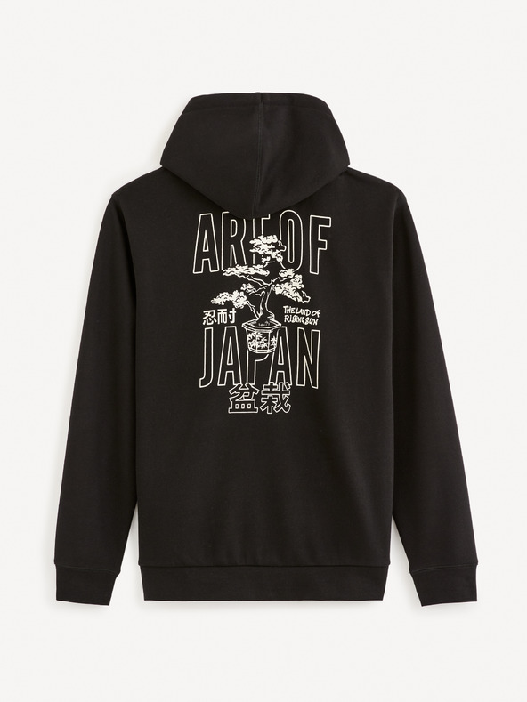 Celio Fekete férfi kapucnis pulóver Celio Fejabowl