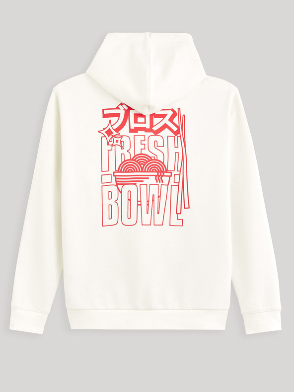 Celio Krémszínű férfi kapucnis pulóver Celio Fejabowl